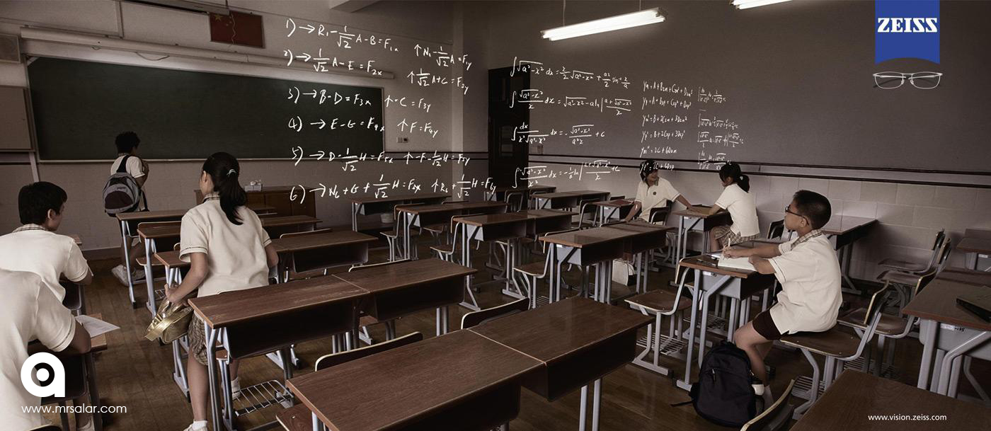 تصویر تبلیغاتی عینک زایس: کلاس درس