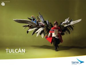 تصویر تبلیغاتی شرکت مسافرتی Tame Ecuador: پرواز به تولکان