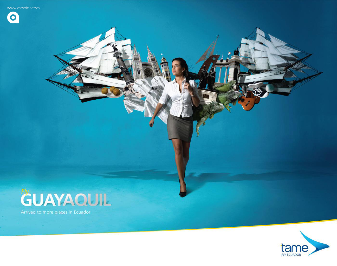تصویر تبلیغاتی شرکت مسافرتی Tame Ecuador: پرواز به گوایاکیل