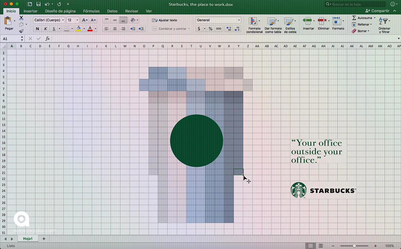 تصویر تبلیغاتی استارباکس: Excel