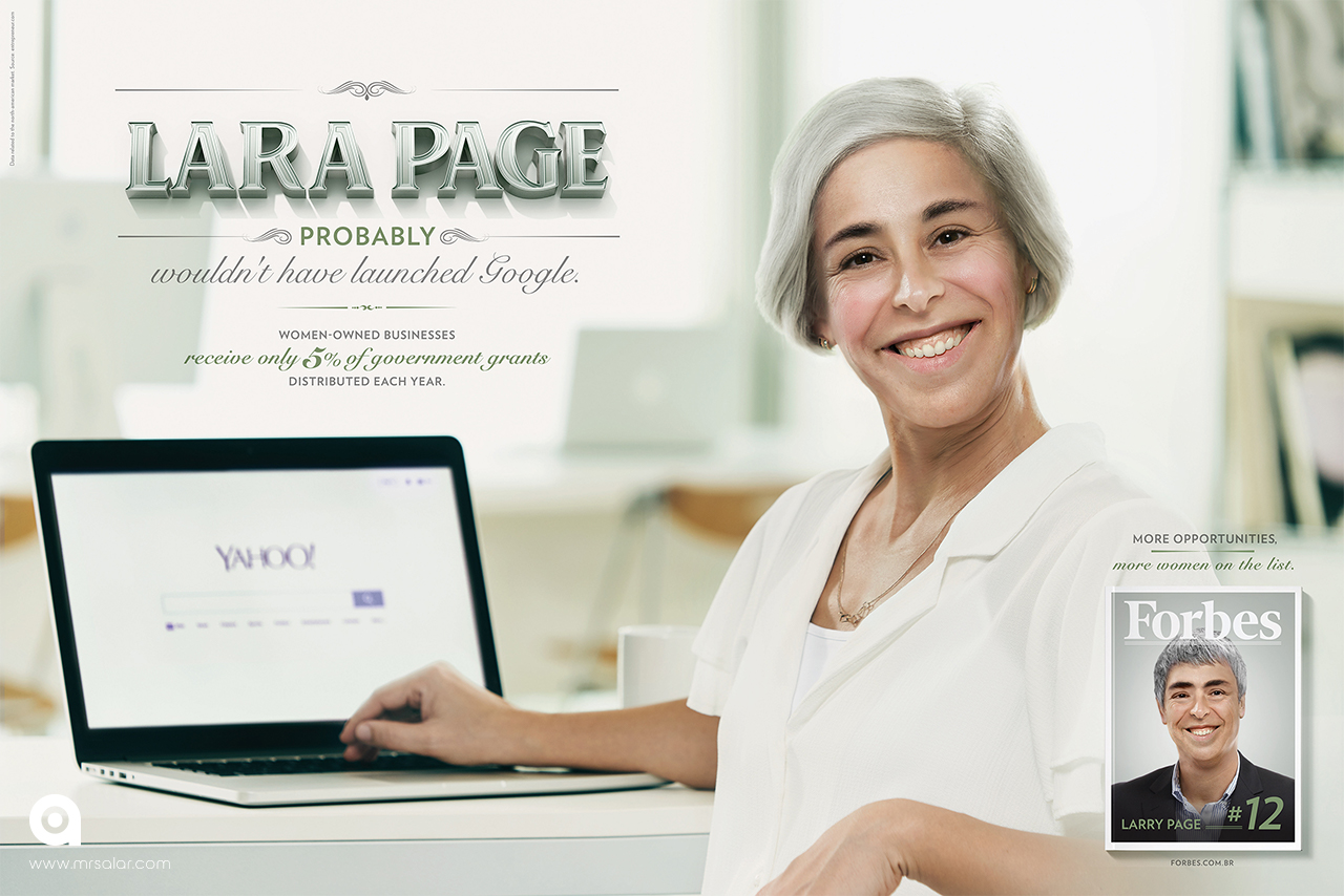 تصویر تبلیغاتی مجله Forbes:‌ لارا پِیج