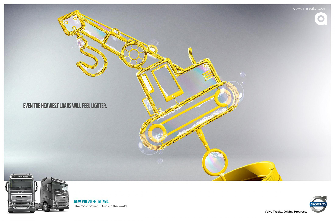 تصویر تبلیغاتی ولوو بارهای سبک: جرثقیل