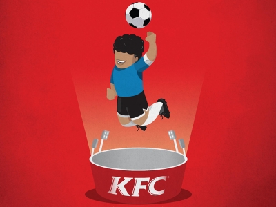 تصویر تبلیغاتی KFC هیجان بخشیدن: دست خدا