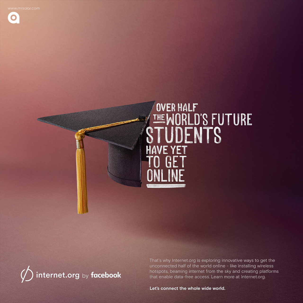 تصویر تبلیغاتی فیسبوک internet.org: دانش‌آموزان