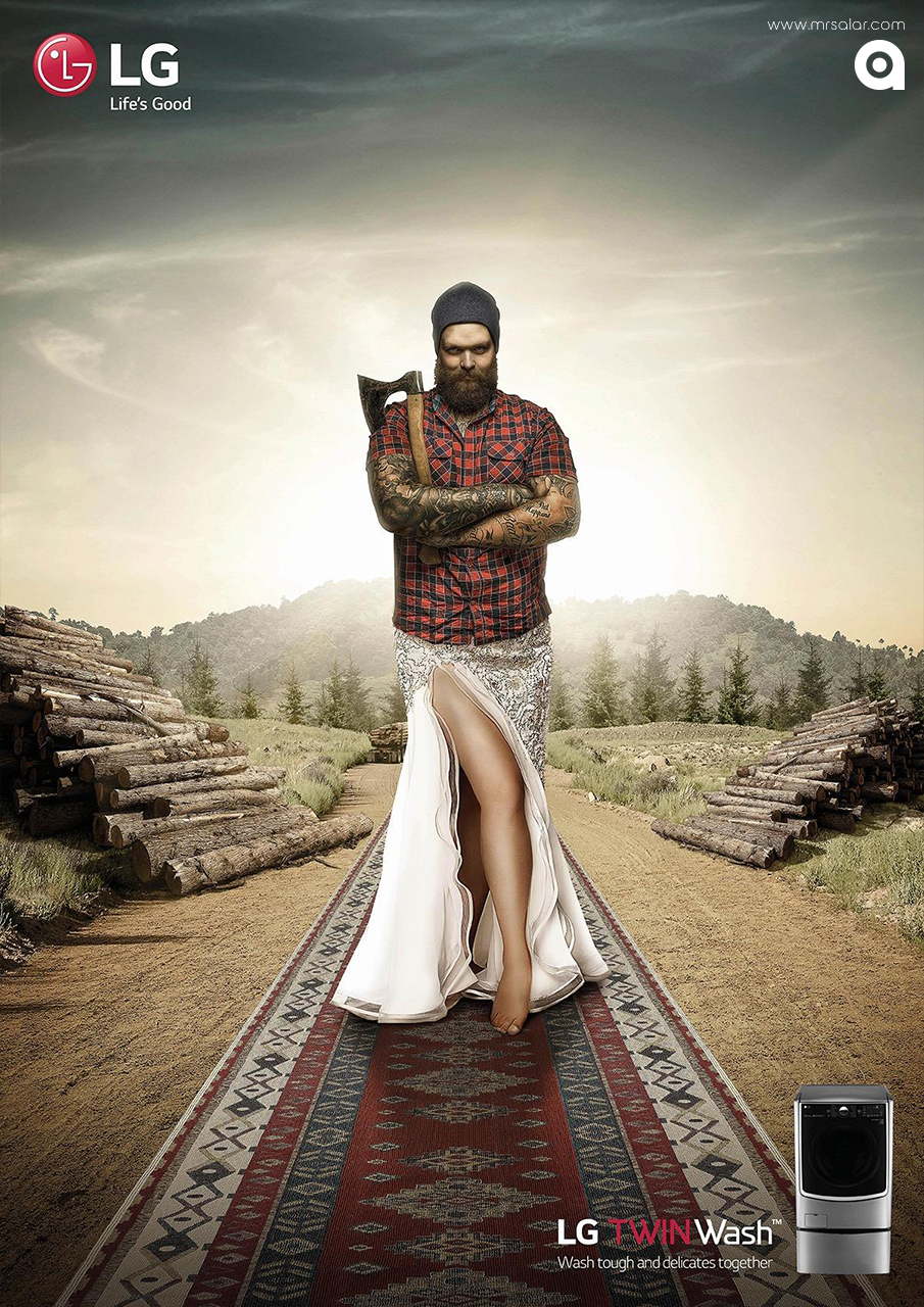 تصویر تبلیغاتی ال‌جی: شستشوی سخت و لطیف با هم ۵